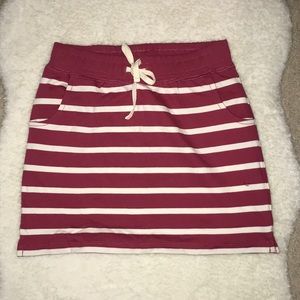 NWOT Gap Pink and White Striped Tie A-Line Full Skirt